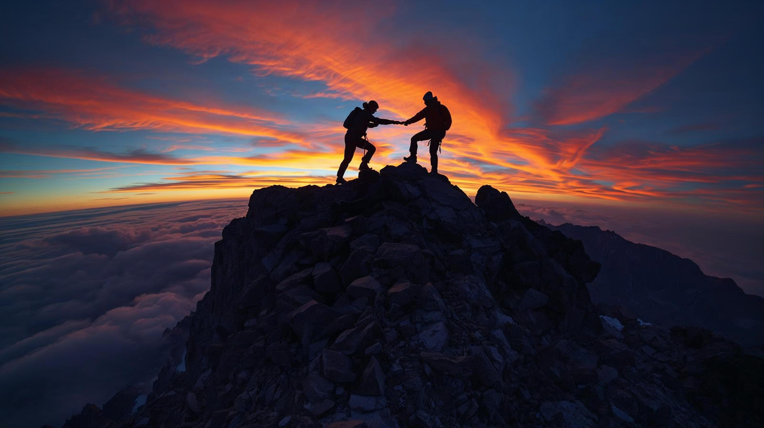 Mountain summit representing leadership growth and achievement